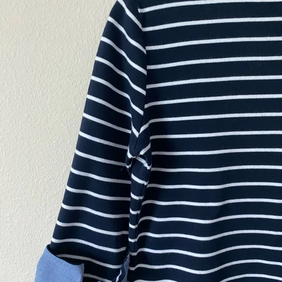 Nautica Women’s Navy & White Striped 3/4 Sleeve Nautical Shirt Size Medium - Picture 12 of 16